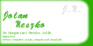 jolan meszko business card
