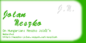 jolan meszko business card